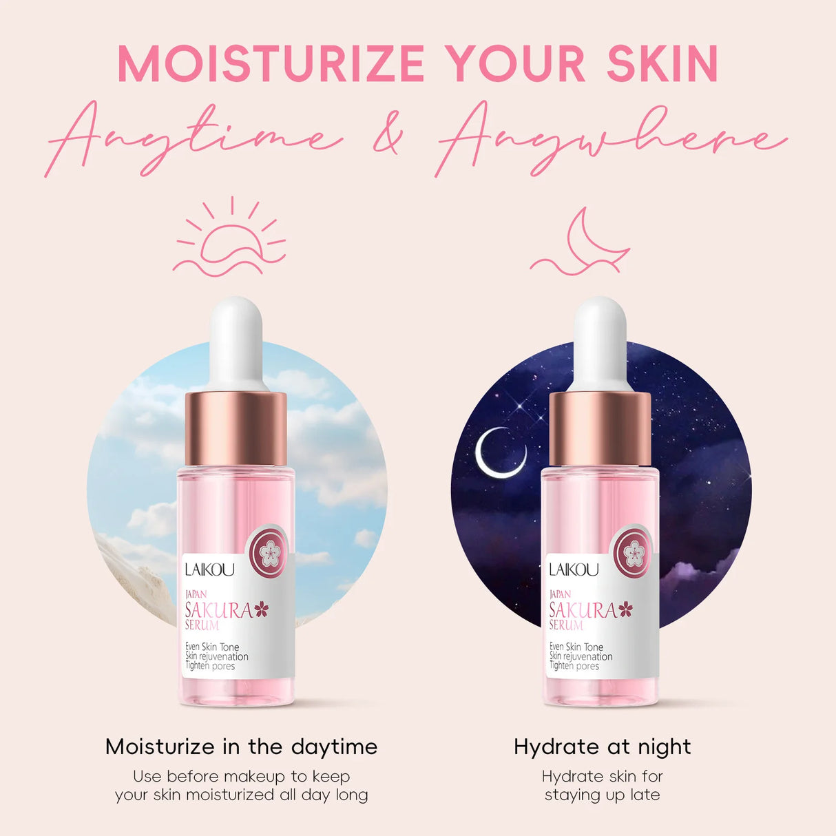 Laikou Sakura Brightening Face Essence 17ml - Moisturizing & Firming