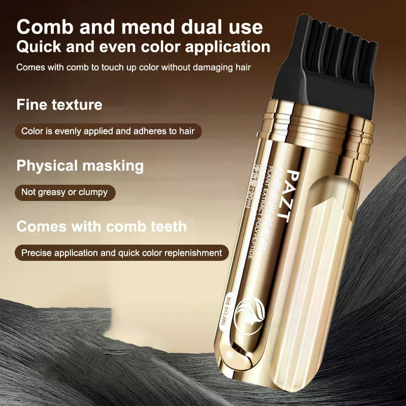 2-in-1 Plant Hair Dye Stick with Comb - Temporary Hair Color for White Hairs