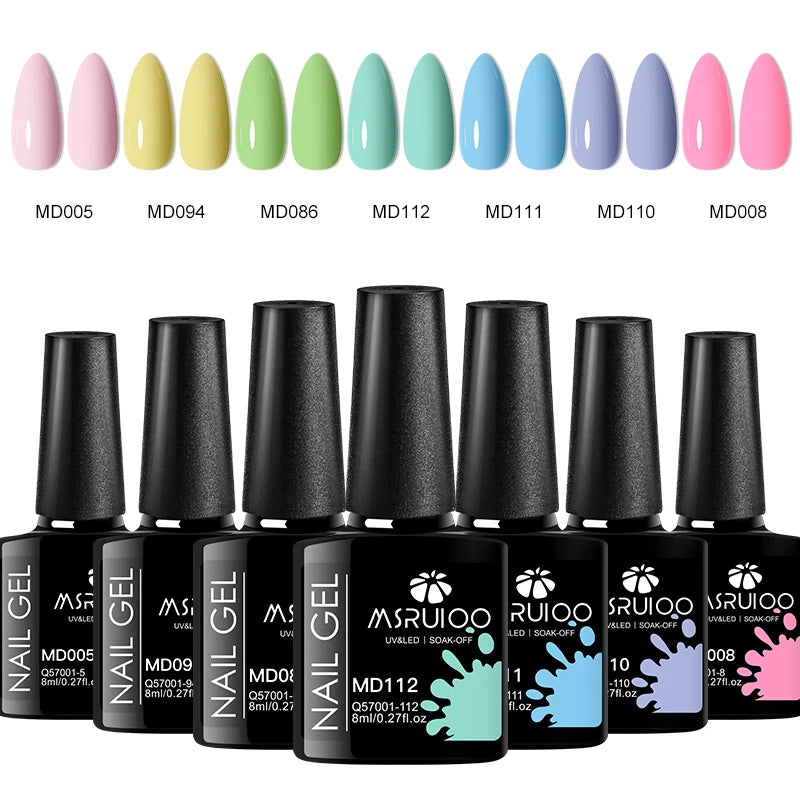 7pc Nail Gel Polish Set UV Soak Off Long Lasting Manicure Art Kit