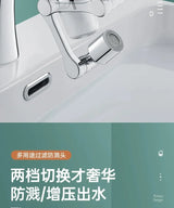 Metal Faucet Extender with Filter and 2 Modes, Swivel Sprayer Head