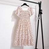 Chiffon Midi Dress for Women | Floral Print | Short Sleeve | Casual Wear