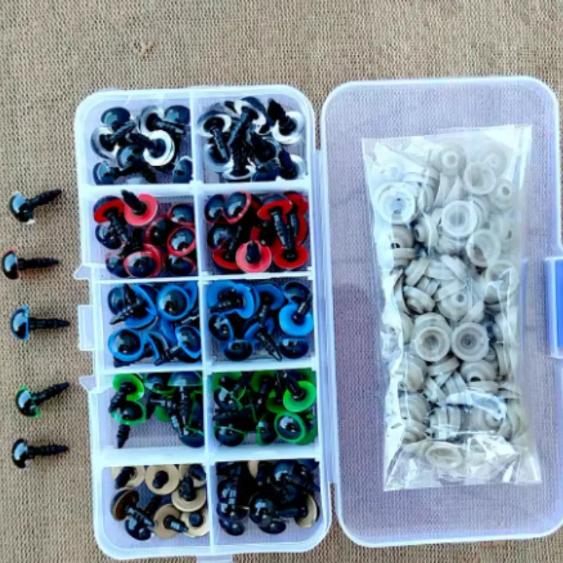 8mm Plastic Safety Eyes for Dolls - 100pcs Mixed Color Amigurumi Accessories