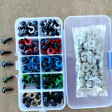 8mm Plastic Safety Eyes for Dolls - 100pcs Mixed Color Amigurumi Accessories