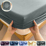 Fitted Bed Sheet 90/120/150/180x200 cm Solid Color Mattress Protector - Cozy Bed Sheets