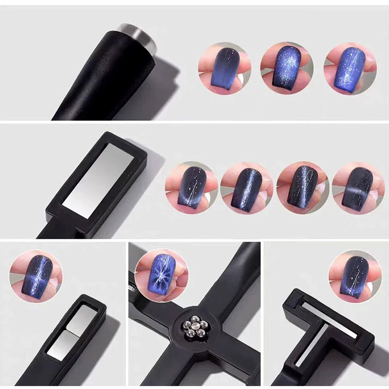 Magnetic Nail Art Tool 6-in-1 for Glitter Effect Manicure Design