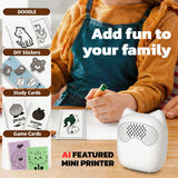 Wireless Bluetooth Mini Printer for iPhone and Android, Inkless Thermal Printing