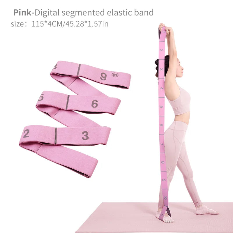 Elastic Yoga Stretching Strap with Loops for Ballet, Dance, Pilates
