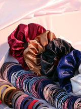 1085PCS Dark Hair Accessories Set - Seamless Ponytail Holders & Scrunchies