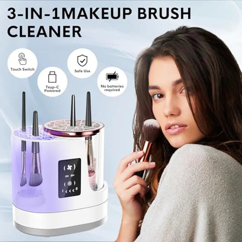3-in-1 Electric Makeup Brush Cleaner & Dryer Tool for Beauty Accessories