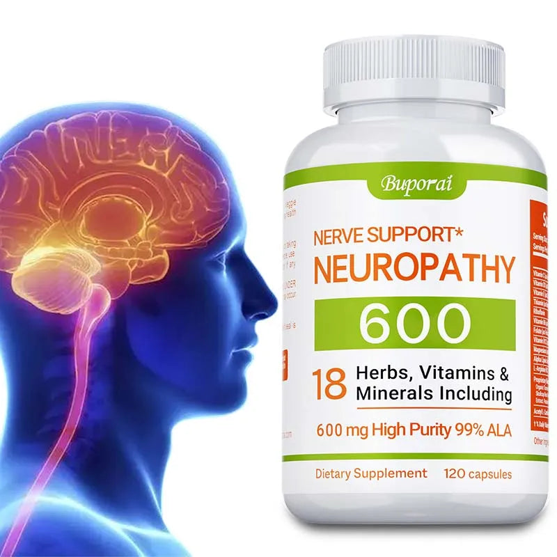Neuropathy Support Supplement 600mg - Nervous System & Brain Function Aid