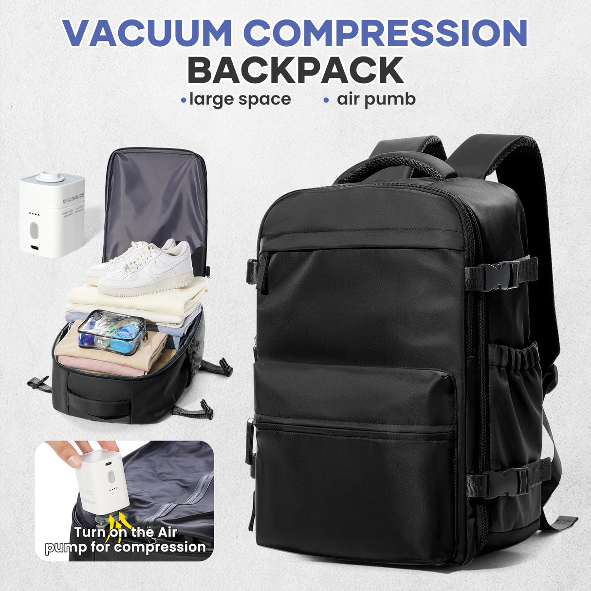 Large Capacity Vacuum Backpack for Travel, Business, and School Use