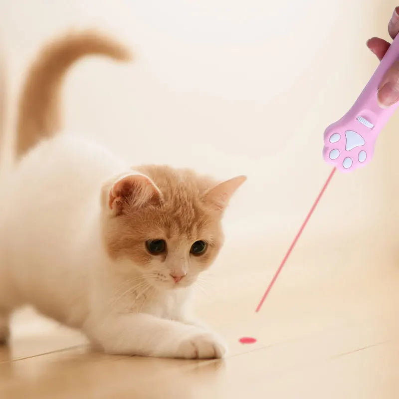 Laser Cat Teasing Stick LED Light Pointer Interactive Pet Toy for Cats & Dogs