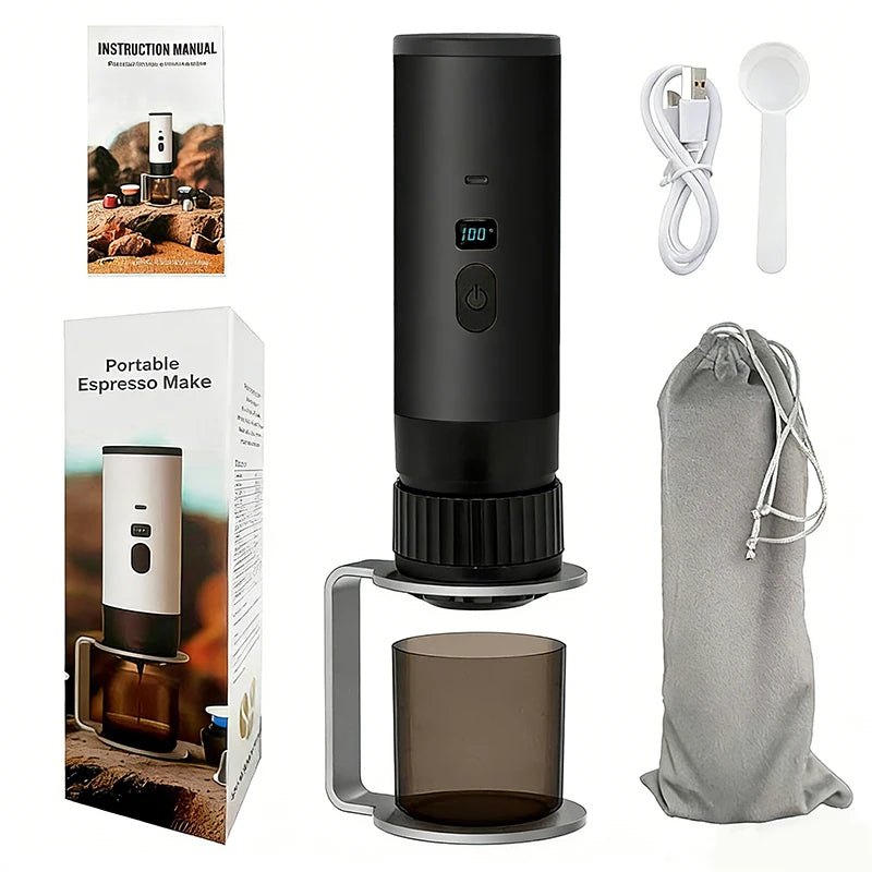 Portable 3-in-1 Wireless Espresso Coffee Maker for Car Home Camping