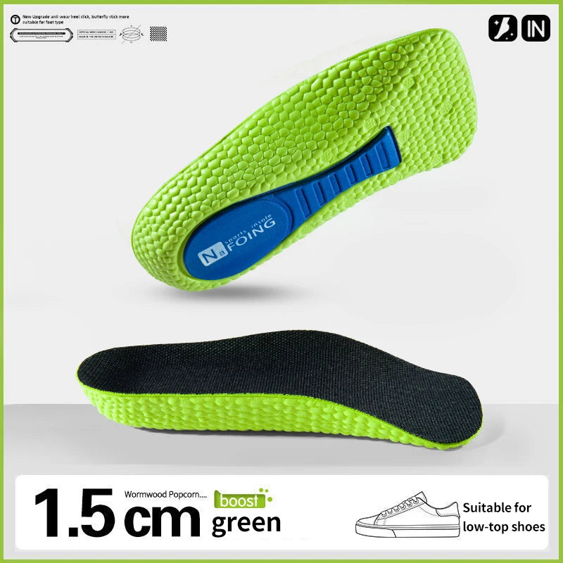 Memory Foam Height Increase Insoles for Men Women Arch Support Shoe Pads