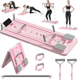 Multi-Functional Pilates Board with Resistance Bands for Home Fitness
