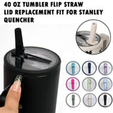 Stanley 40oz Spill-Proof Cup Cover with Spiral Straw Accessory