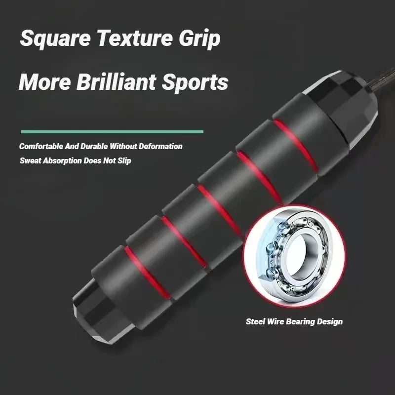 Jump Rope Adjustable Steel Wire Tangle-Free Fitness Workout Equipment