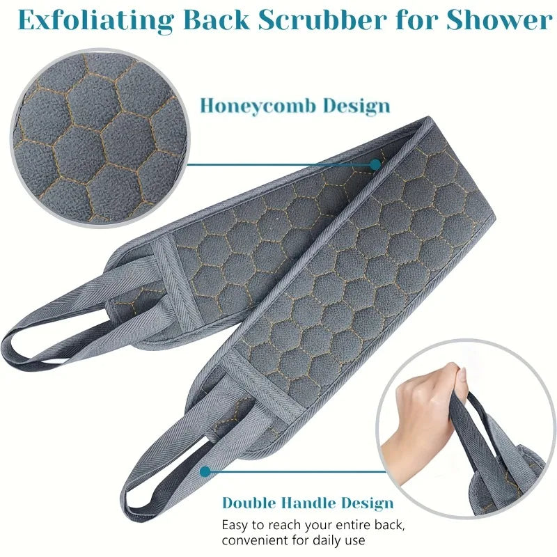 Exfoliating Bath Set 3pcs - Loofah Sponge, Bath Glove & Washcloth Towel