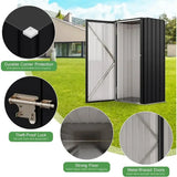 Lockable Metal Storage Shed 22-Foot Outdoor Tool Cabinet, Black