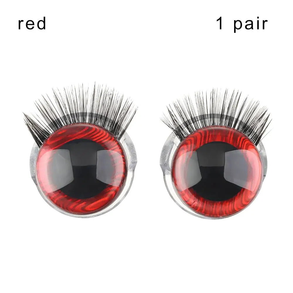 3D Glitter Doll Safety Eyes 20MM with Eyelash for Crochet Toys 1 Pair