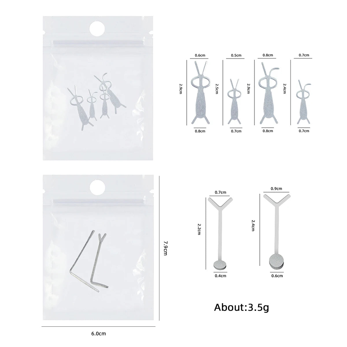 Cat Eye Magnet Set 9pcs for Nails - Heart Shaped Rabbit Design DIY Tool