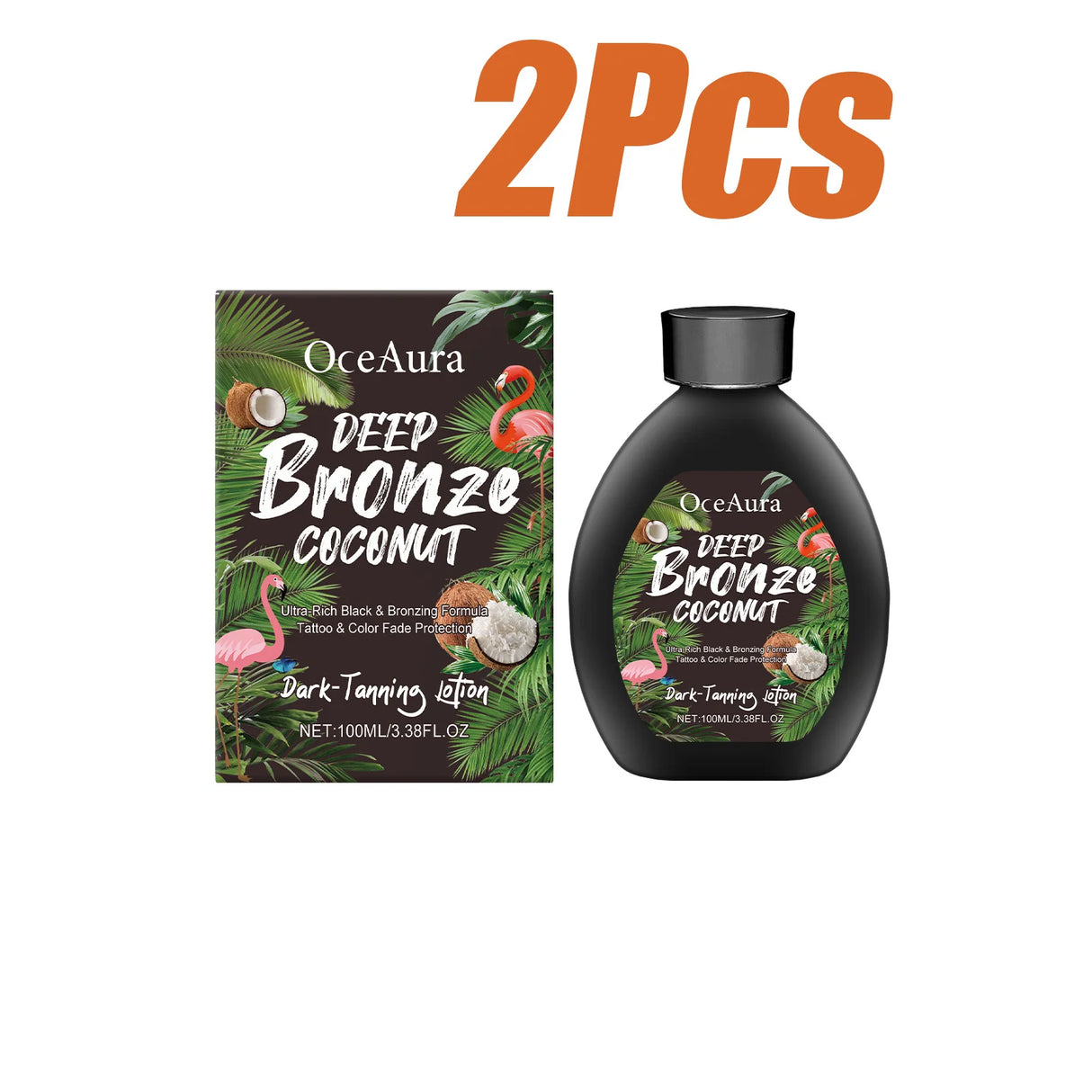 Coconut Oil Tanning Lotion Moisturizer for Deep Bronze Glow 8oz