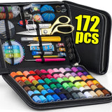 Sewing Kit Set 27pcs with Threads, Needles, Scissors & Storage Bag