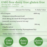 Oregano Oil and Black Seed Oil Capsules, 6000mg, 300 Softgels
