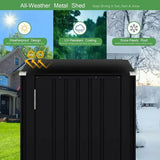 Lockable Metal Storage Shed 22-Foot Outdoor Tool Cabinet, Black
