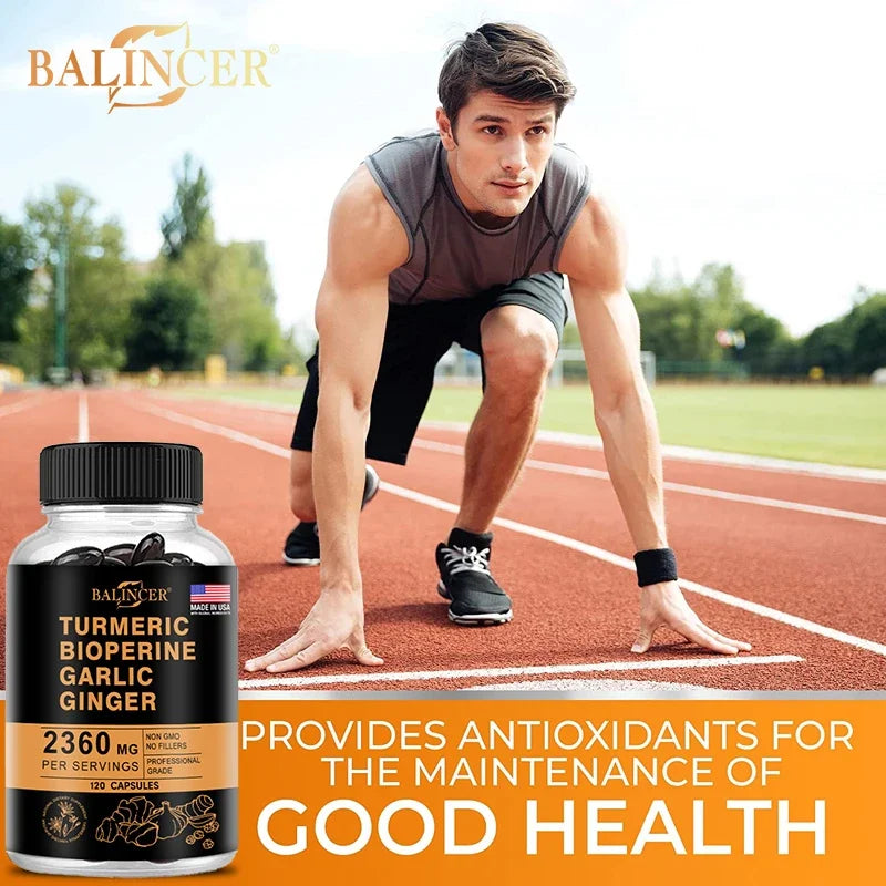 Turmeric Ginger Supplement with Curcumin and Black Pepper, 2360 Mg