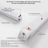 LED Strip Light Motion Sensor Dimmable Rechargeable Night Lighting Bar