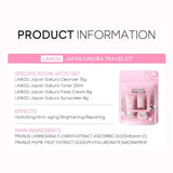 Sakura Skin Care Set with Cleanser, Serum, Eye Cream - Travel Kit for Women