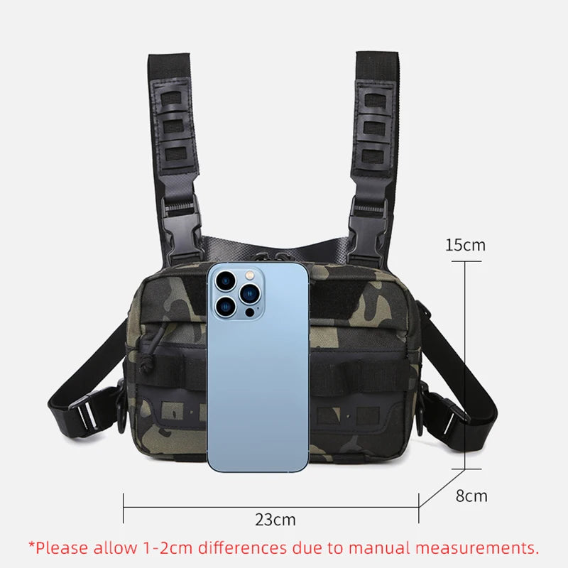 Camo Fishing Vest Bag Utility Tackle Chest Pack for Outdoor Activities