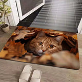 3D Tree Hole Design Door Mat Squirrel Pattern Anti-Slip Rug for Home Decor