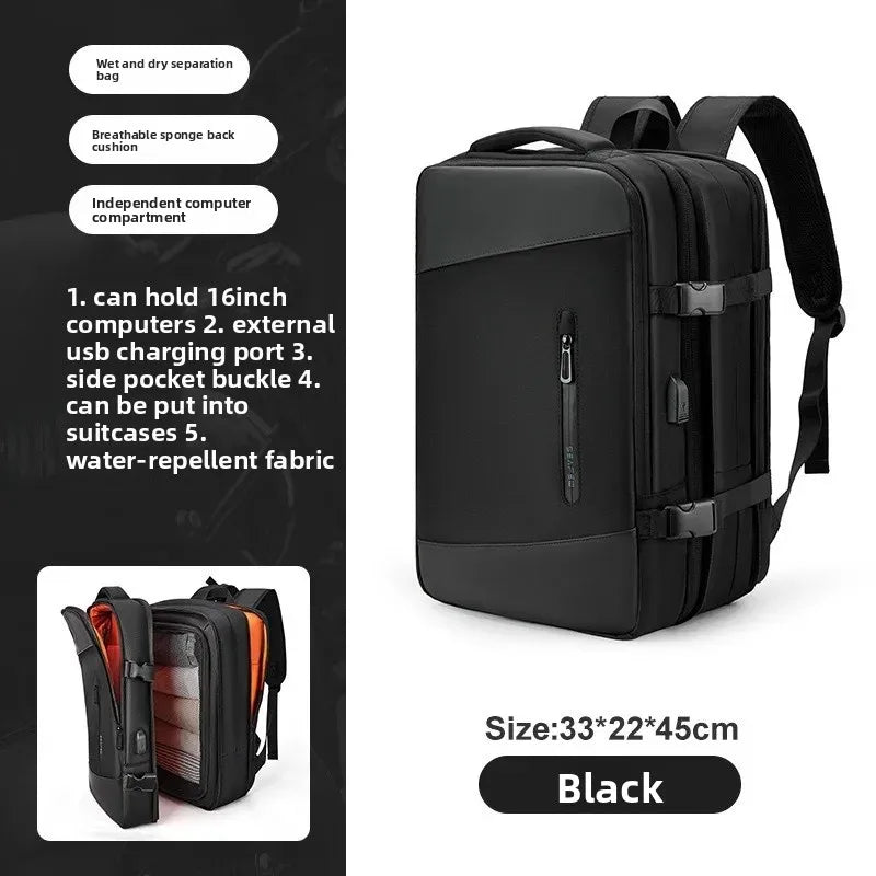 Expandable Travel Backpack for Business and Outdoor Use