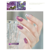 Cat Eye Gel Nail Polish Set, 3g Holographic Glitter, Green Pink Gold