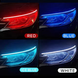 12V LED Guide Strip Headlight Bulbs - 2Pcs Sequential DRL Turn Signal Lights