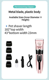 Veterinary Grooming Clipper Kit - Heavy-Duty Pet Hair Trimmer for Clinics