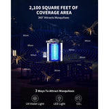 Minimoon Outdoor Mosquito Zapper with Dual LED Light, 15W Electric Trap