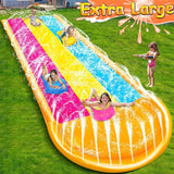 Extra Width Triple Slip Water Slide with 3-Way Sprinklers and 3 Bodyboards