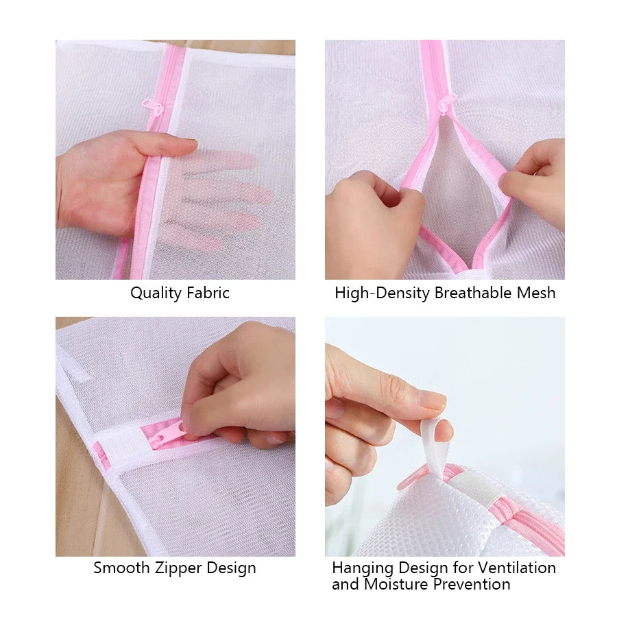 3 Pcs Set Zippered Mesh Laundry Bags for Underwear & Delicates Care