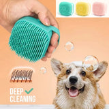 Dog Bathing Brush Silicone Shampoo Dispenser for Dogs and Cats Grooming Tool