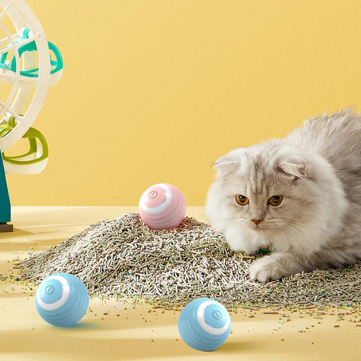 Interactive Rolling Electric Ball Toy for Cats - Rechargeable Pet Accessory