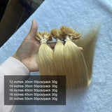 Human Hair Extensions U Tip Pre-bonded Keratin Dark Blonde 24" 12 Strands