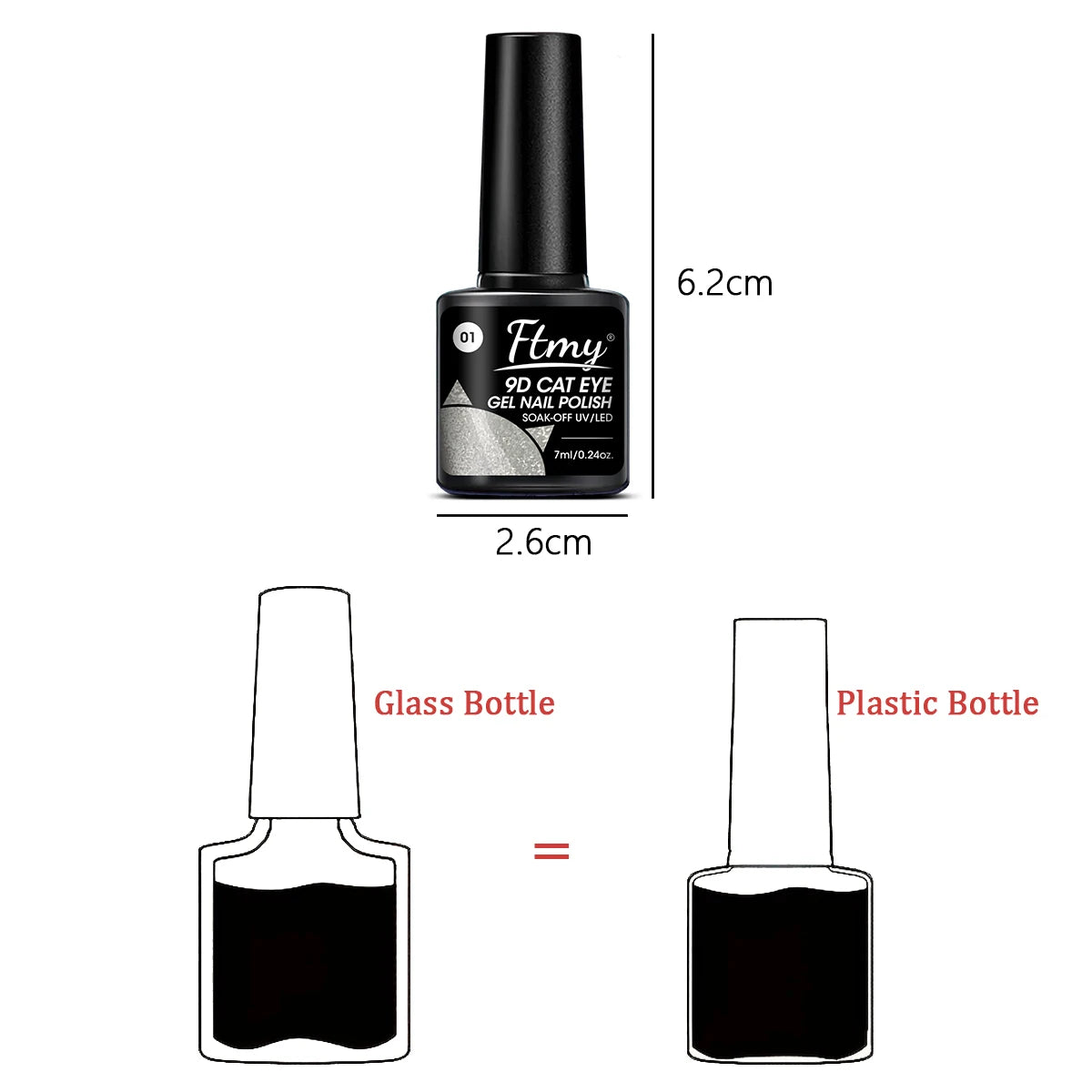 Cat's Eye Magnetic Nail Gel Set - 6 Colors, UV LED Soak Off, Odorless