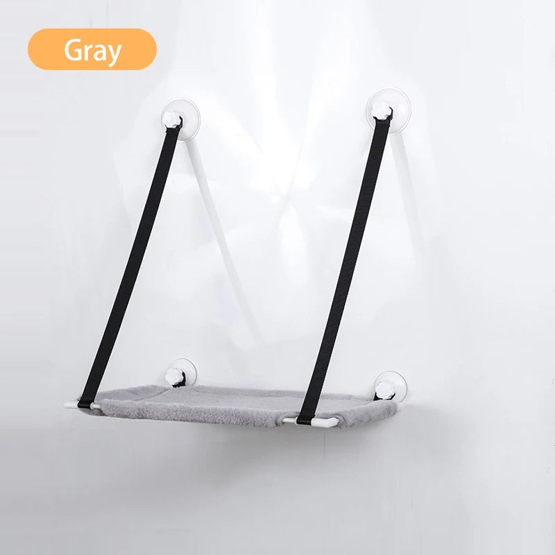 Double-layer Velvet Cat Suspension Bed with Suction Cups - 20kg Capacity