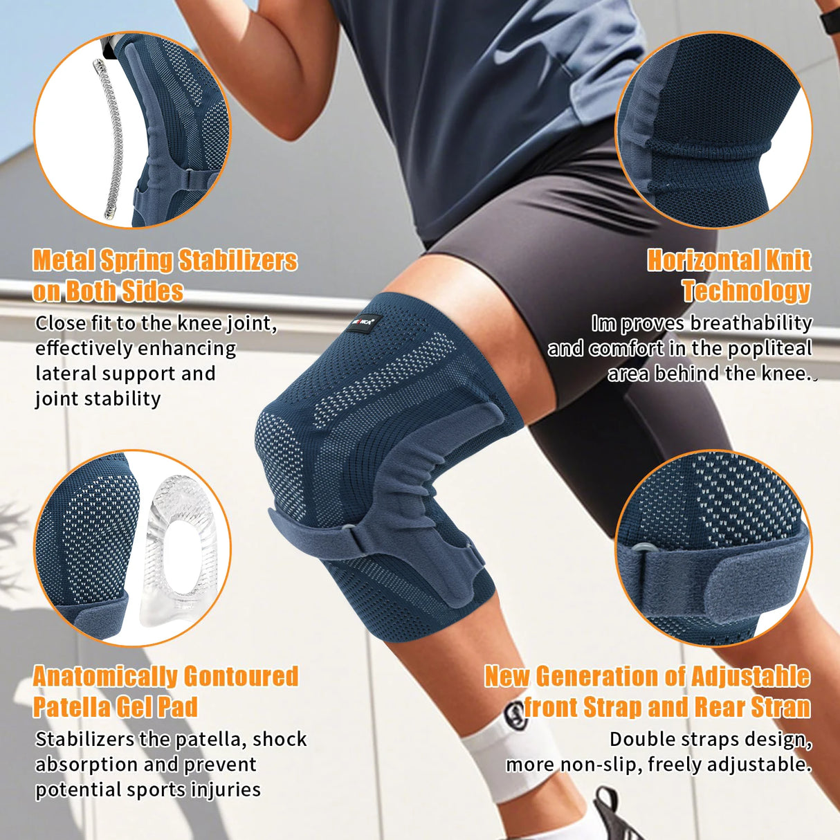 NEENCA Knee Brace with Patella Pad & Side Stabilizers for Sports & Daily Support
