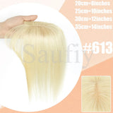 Gray Hair Toppers with Bangs for Women, Clip-in Human Hair, 5x9cm