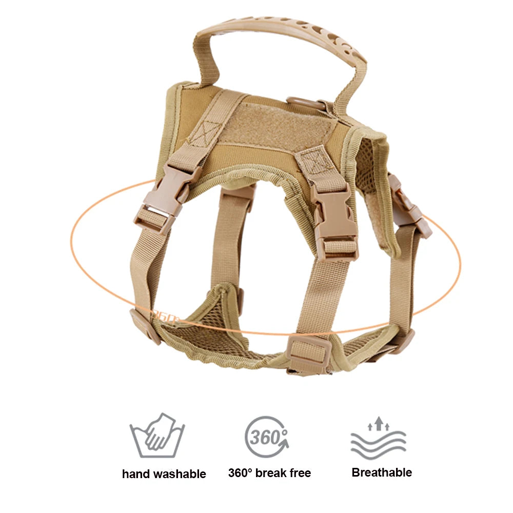 Tactical Cat Harness Adjustable Escape Proof Soft Mesh Vest for Walking