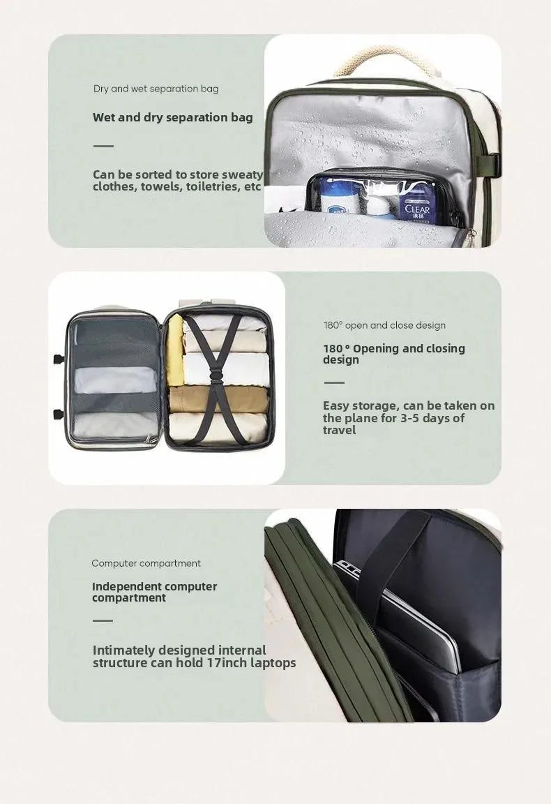 Expandable Travel Backpack for Business and Outdoor Use